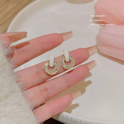 925 Silver Needle Earrings for Women Royal Sister Style