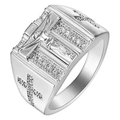 Wholesale ebay new diamond cross ring European and American fashion trendy men's ring AliExpress wish hot sale