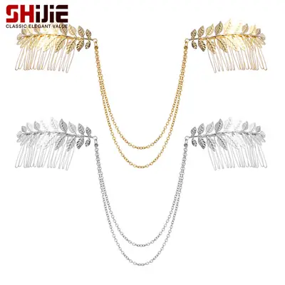Golden Tassel Tree Leaf Hair Comb Set for Women