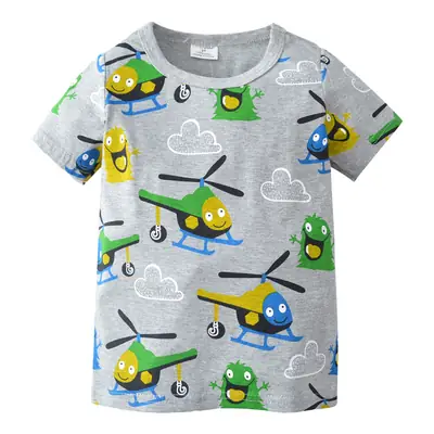 Kids Cartoon T-Shirt Gray Boys Summer Wear