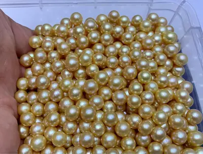 Golden Round Beads 8-9mm Wholesale Pearls