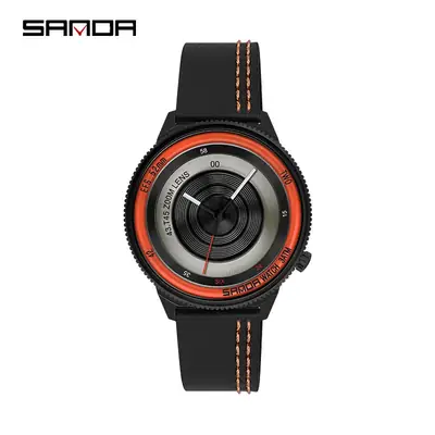 Sanda Waterproof Men's Quartz Watch 57mm Black