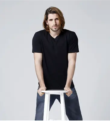 Men Yellow Cotton Round Neck T-Shirt Short Sleeve