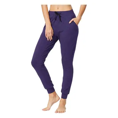 Women Blue Cotton Yoga Jogging Pants Casual Sports Wear