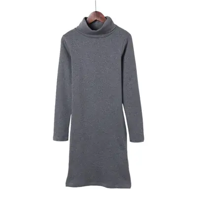 Black Slim Fit Long Sleeve Winter Dress for Women