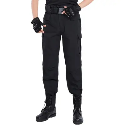 Men's Black Security Training Pants 2019 Winter Thickened