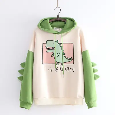 Dinosaur Printed Sweatshirt Men Women Autumn Winter