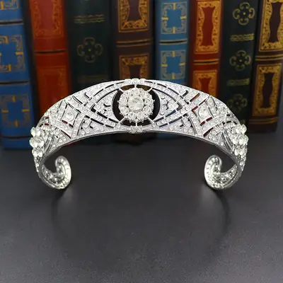 Princess Crown with Hot Rhinestone Wedding Dress Accessory