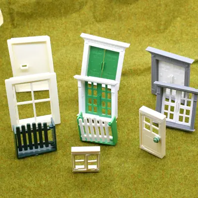 White Wooden Bricklayer Toy House Accessory Set