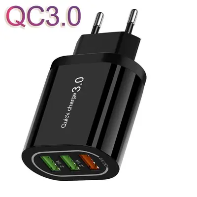 QC3.0 3-Port Fast Charging Plug for Phones