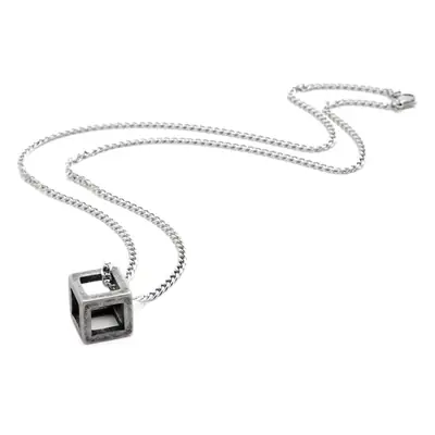 Titanium Cube Pendant Necklace for Men