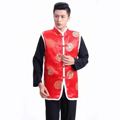 Men's Red Embroidered Tang Vest for Wedding & Festive Wear