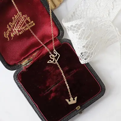 Elegant Crown Princess Y-Shaped Necklace for Women