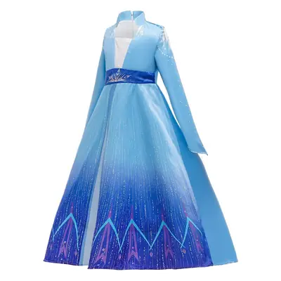Frozen 2 Princess Aisha Kids Dress Blue White