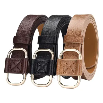 Women's Brown Leather Belt with Silver Buckle