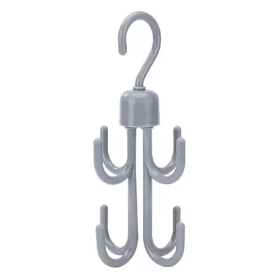 White 4-Crack Rotatable Coat Hat Hanger
