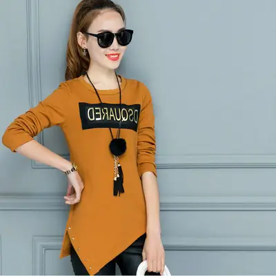 Women's 2026 Long Sleeve T-Shirt with Large Letters Design