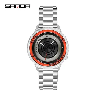 Sanda Men's Black Red Quartz Watch with 120 Hours Display