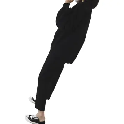 Women's Black Woolen Trousers Radish Design