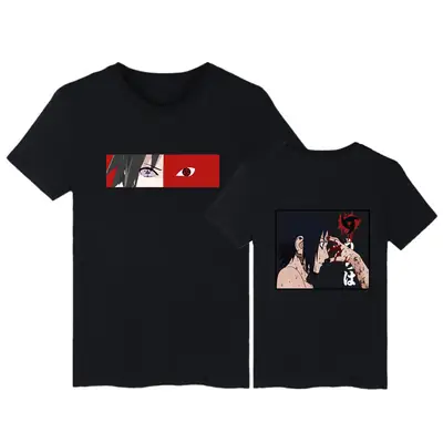 Naruto Graphic T-Shirt Black Short Sleeve