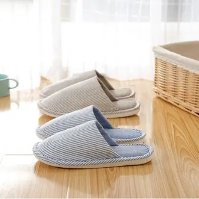 Japanese and Korean Four Seasons Linen Slippers Home Indoor Men and Women Couple Thick Bottom Simple Warm Autumn and Winter Cotton Slippers