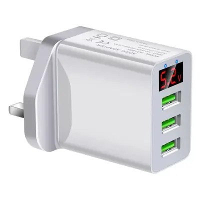 5V2.1A Digital Display Charger 3Usb Fast Charging EU Black