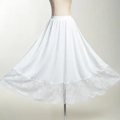 White Lace Hem Skirt with 3m Hem for Women