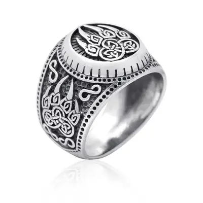 European Viking Nordic Bear Claw Stainless Steel Ring