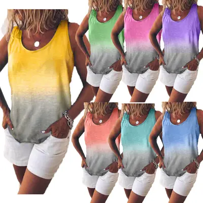 2019 Rainbow Gradient Short Sleeve Women's T-Shirt