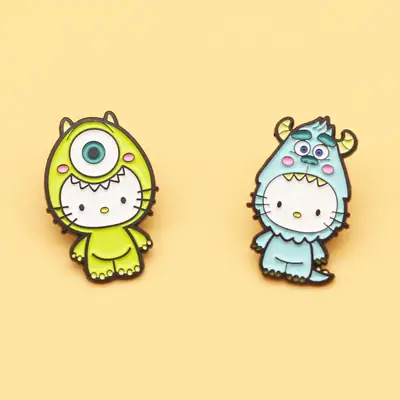 Couple Cat Cartoon Brooch Alloy Enamel Wholesale