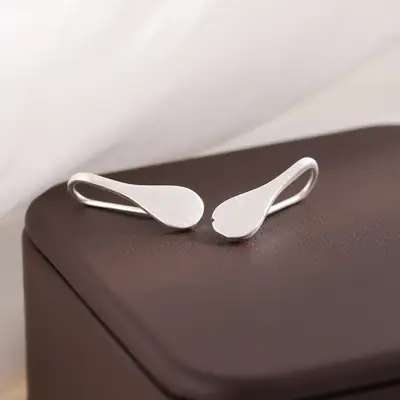 Korean Style Geometric Drop Earrings Silver