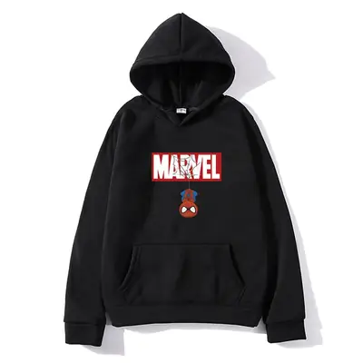 Men's Blue Marvel Hooded Sweatshirt Autumn Winter Casual