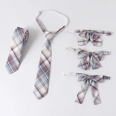 Plaid Bow Tie for Men Collar Student Shirt