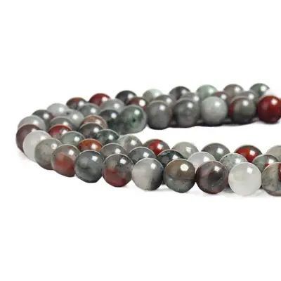 Natural African Blood Stone Round Beads Semi-Finished Accessories