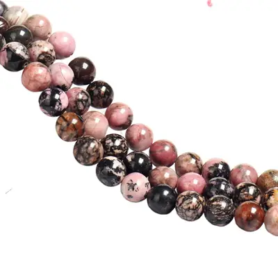 Natural Black Line Rhodolite Loose Beads for DIY Jewelry