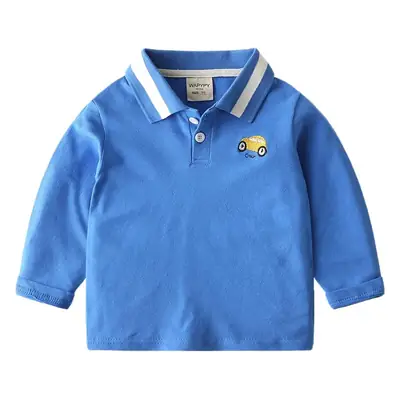 Blue Korean Style Boys Polo T-Shirt 2022 Spring
