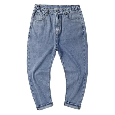 Plus Size Men Denim Cropped Pants 2022 Grey