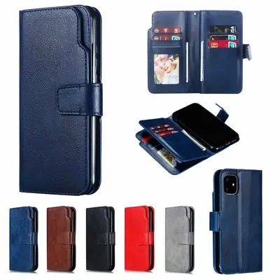 Red Leather iPhone14 Protective Case with Anti-Drop Bracket