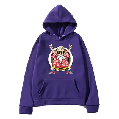 Japanese Retro Printed Hooded Sweatshirt Beige Men Women