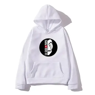 Men's Hooded Sweatshirt Beige Hot Money Heist Print