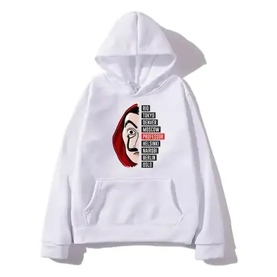 Money Heist Hooded Pullover for Men Women Grey