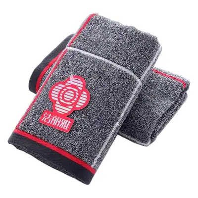 Jielia Towel 6729 Black Red Plaid Household Adult Face Towel Breathable Jacquard Terry Cotton