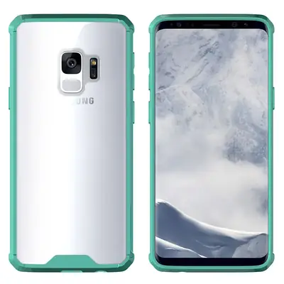 Samsung S25 S9 Plus Anti-Fall Case Transparent Acrylic Mint Green