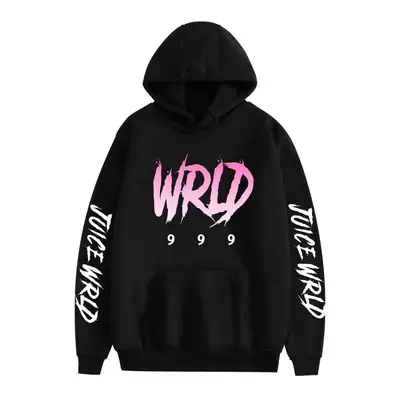 Wrld Hooded Pullover Men Grey Pink Graphic