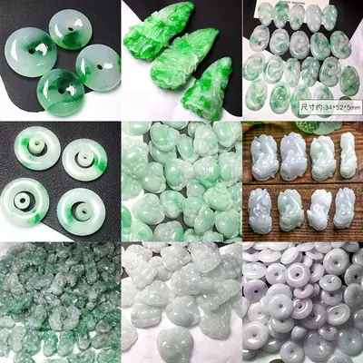 Natural Jade Buddha Pendants Ice Green Glutinous