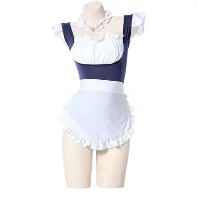 Whispering Under the Moon Japanese Maid Suit Pink White