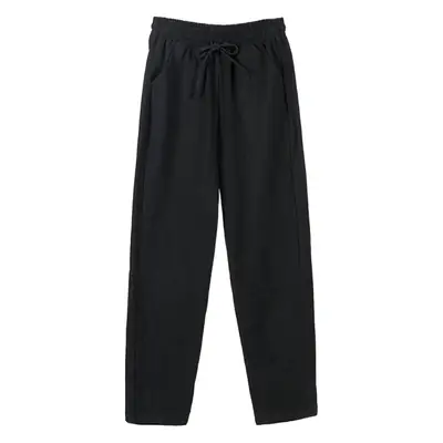Women Cotton Harem Pants Black Spring Summer Loose Fit