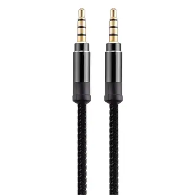 1.5m Velcro Woven 3.5mm Male Aux Cable Gold Plated