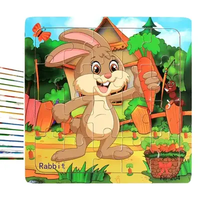 Wooden Cartoon Puzzle for Kids 20 Pcs