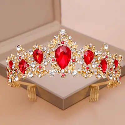 Crystal Crown with Blue Stones for Women